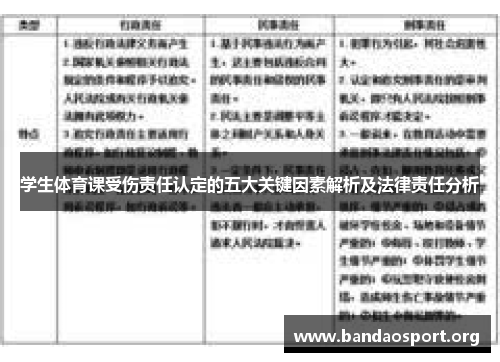 学生体育课受伤责任认定的五大关键因素解析及法律责任分析